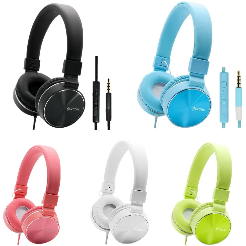 

New Wired Headphones Headset Adjustable Music Earphone High Quality with Microphone for Cellphone Computer Mp3 MP4 5 Colors
