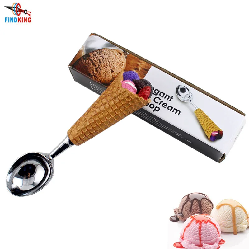 

FINDKING 1 pcs DIY Resin Handle Stainless Steel Ice Cream Spoon Ice cream spoon Ice cream stacks fruit Spoon