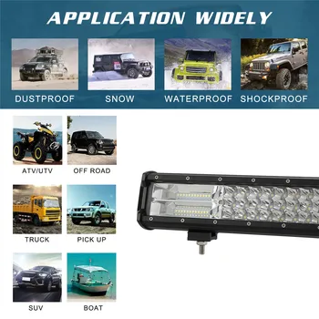 

1 x 5inch 216W 3-ROWS LED Work Light Bar black Pods Flush Mount Combo Driving Lamp Lights 10-30V DC 6000K 19J8