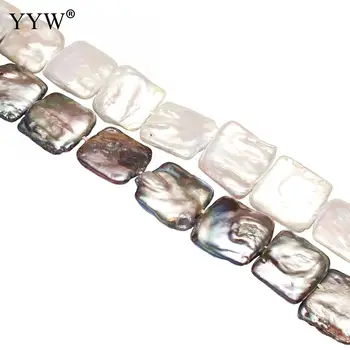 

Cultured Coin Freshwater Pearl Beads Rectangle natural 18-20mm Approx 0.8mm 15 Inch Strand for DIY Jewelry Making Accessory