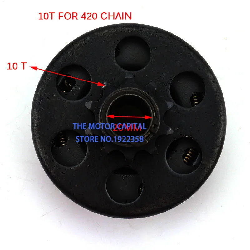 20 мм автоматический центробежный Привод сцепления Звездочка 420 10 зуб 168F для КАРТИНГ мини велосипед мотоцикл
