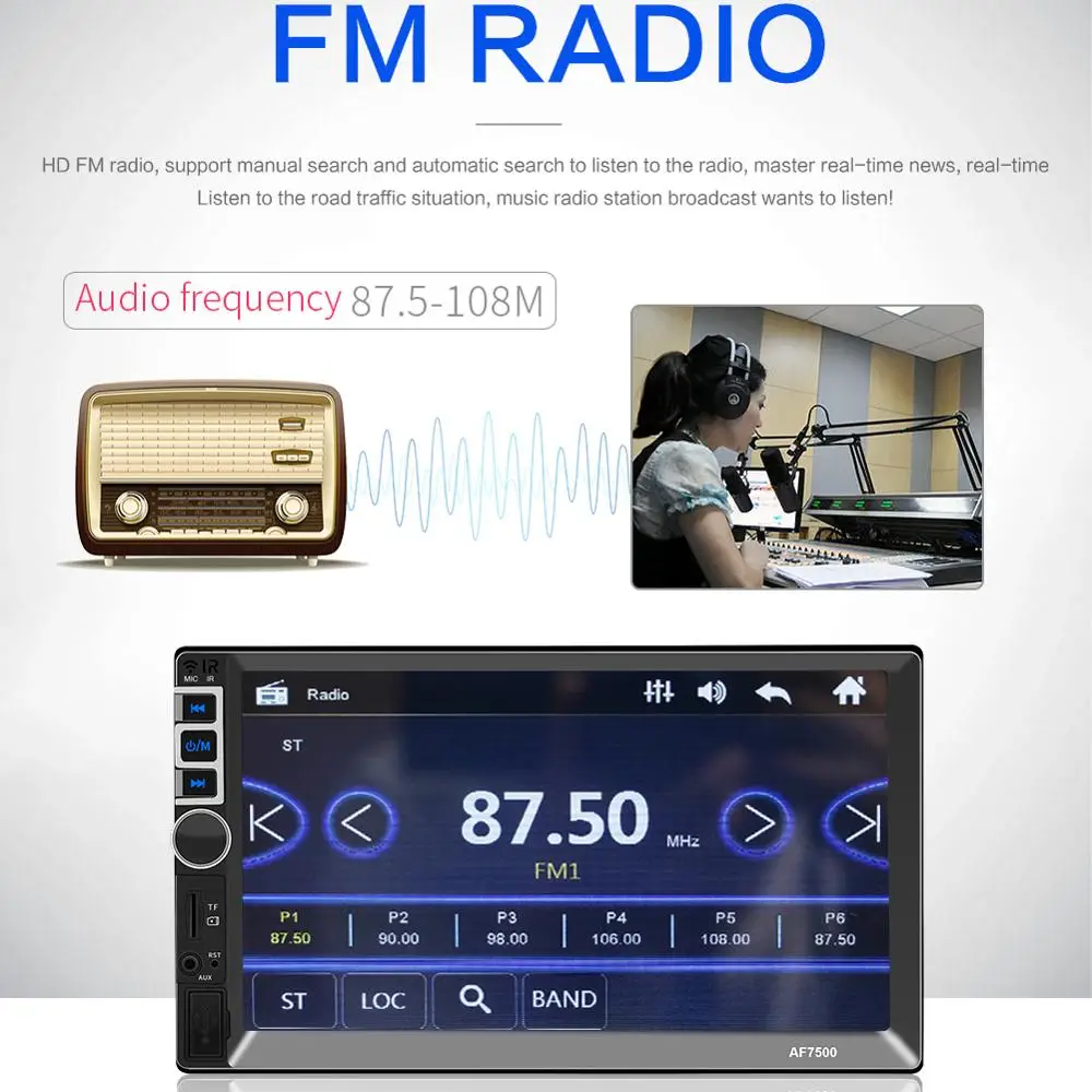 Автомагнитола Autoestereo 7 дюймов 2din автомагнитола Estereo De Auto Con Pantalla Bluetooth зеркальное