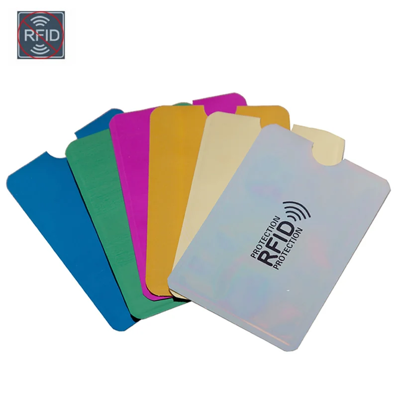 

Multicolor Laser Anti Rfid Wallet Blocking Reader Lock Bank Card Holder ID Bank Card Case Men Protection Metal Credit Aluminium