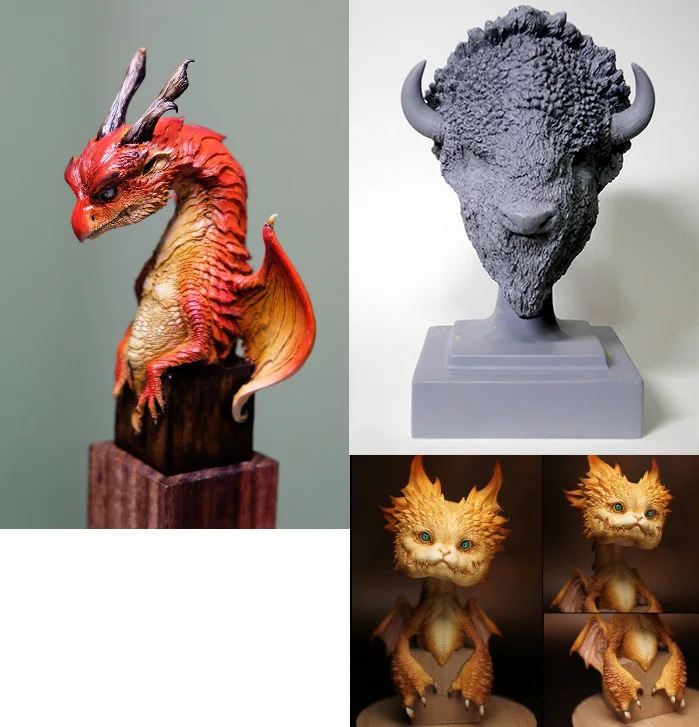 

Assembly Unpainted Scale 1/10 dragon (youth) include 3 big set figure Historical Resin Model Miniature Kit