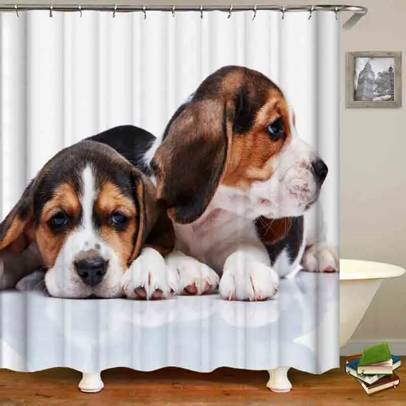 

New Dog shower curtains 3D bathroom shower curtains fabric waterproof shower curtain funny shower curtain