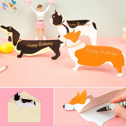5 Ensembles Bande Dessinee Creative Chien Heureux D Anniversaire 3d Cartes De Voeux Enveloppe D Invitation Enfants Fete D Anniversaire Cadeau Carte Decorations De Table Aliexpress