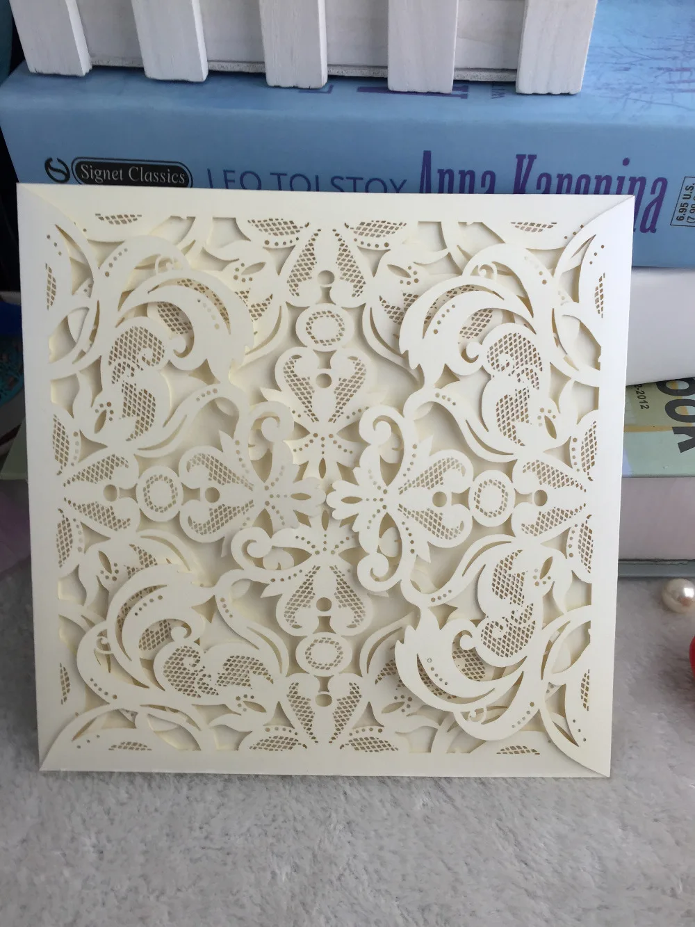 Folded filigree wedding invitation cards(greeting cards ...