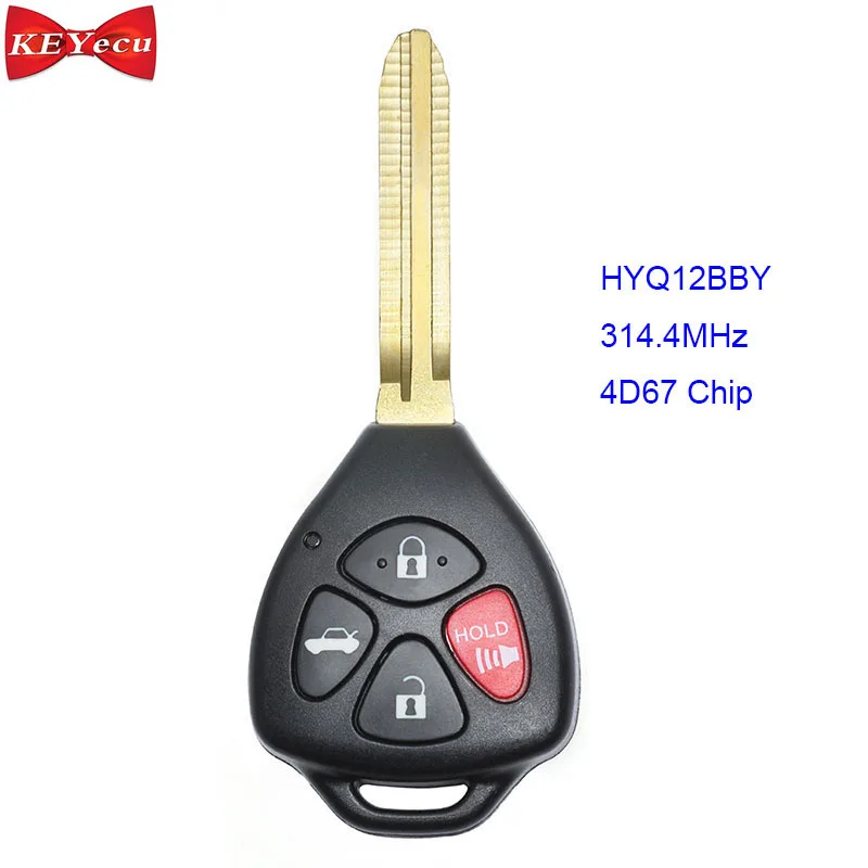 KEYECU для Toyota Camry 2007 2008 2009 2010 2011 дистанционный ключ-брелок от машины 314 4 МГц 4D67 чип