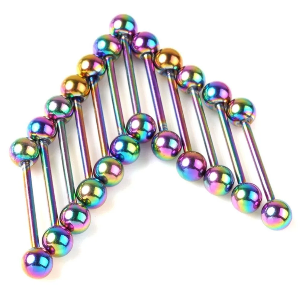 5PCS Stainless Steel Navel Nipple Barbell Rings Bars Body Piercing