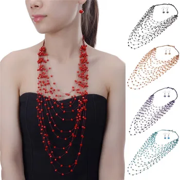 

JEROLLN Fashion Jewelry Sets Women Bohemia Layered Choker Necklace Bracelet Sets Kim Kardashian Statement jewellery Bijoux femme