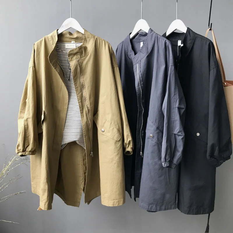 Осенняя Женская одежда, 90% хлопок, женское длинное пальто цвета хаки, тренч для женщин, Casaco Feminino Harajuku Abrigo Mujer, женская мода