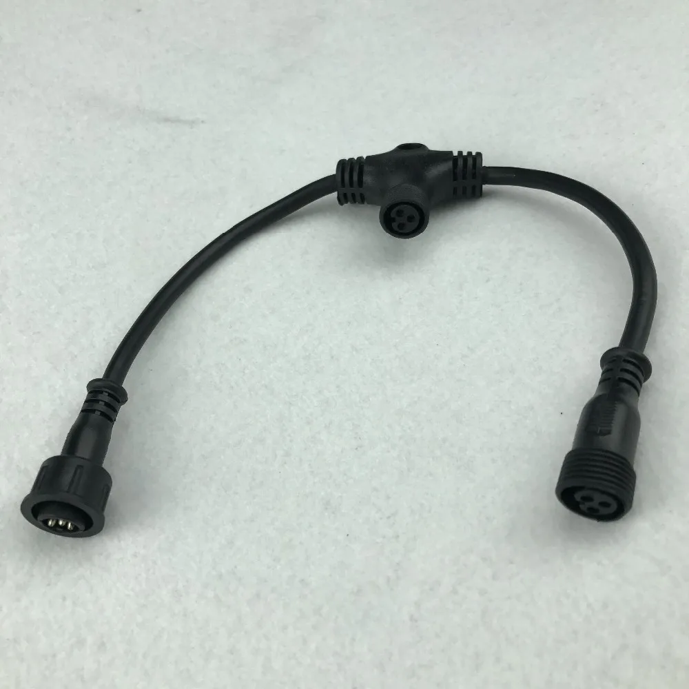 3-3-3 for power injection) 13.5mm series 3 core T type waterproof splitter;BLACK color;middle female connector only for power