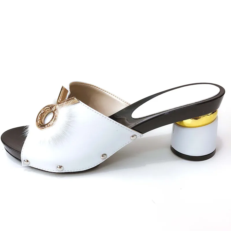 

doershow African Party Shoes without Matching Bag for Women Ladies Italian Design Shoes white PU Leather top quality SLW1-1