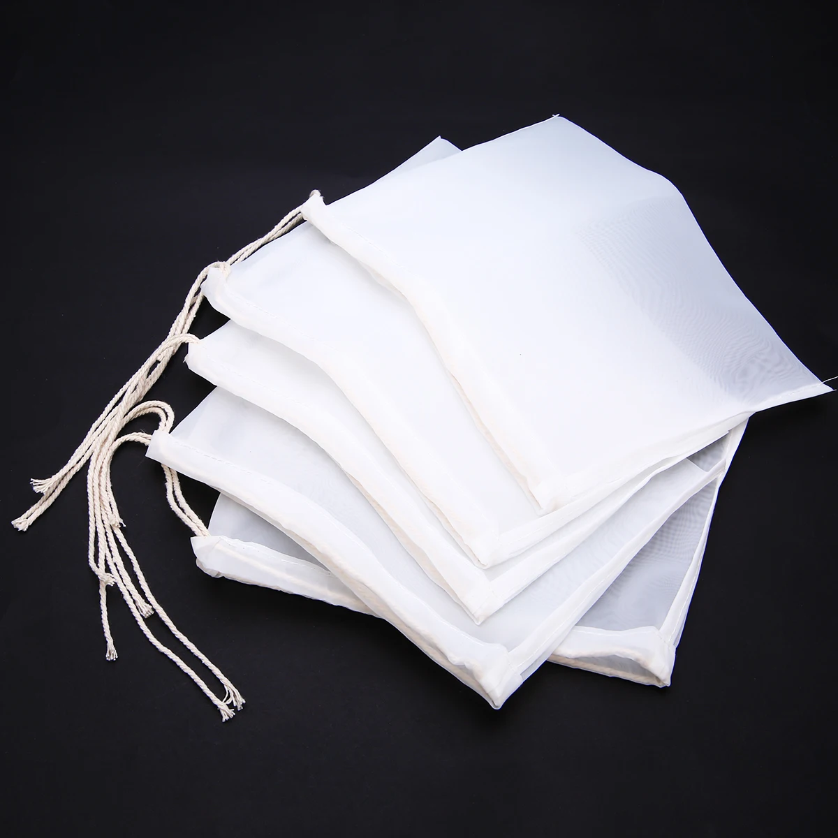 5Pcs Mesh Nylon Strainer Filter Bag for Nut Milk Hops Tea Brewing Food Filtration House Home Wine Beer Making Bar Tools