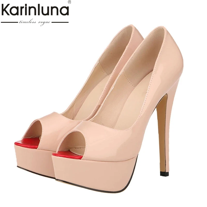 

New Fashion Dropship Large Size 33-45 Peep Toe Shoes Woman Pumps Female Thin High Heels Party Pumps Woman Shoes