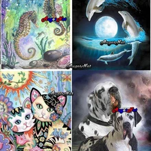 Собака Любовник вышивка стразами рисунков животных пара Алмазная вышивка Дельфин на заказ ГОБЕЛЕН кошка алмаз dotz картина 5d Диамант кристалл