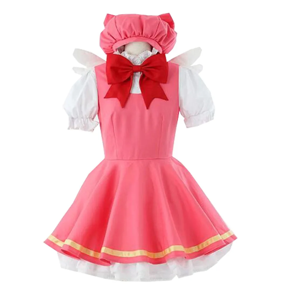 

2017 Cardcaptor Sakura Cosplay Girls Pink Kinomoto Fighting Uniform Dress Costumes