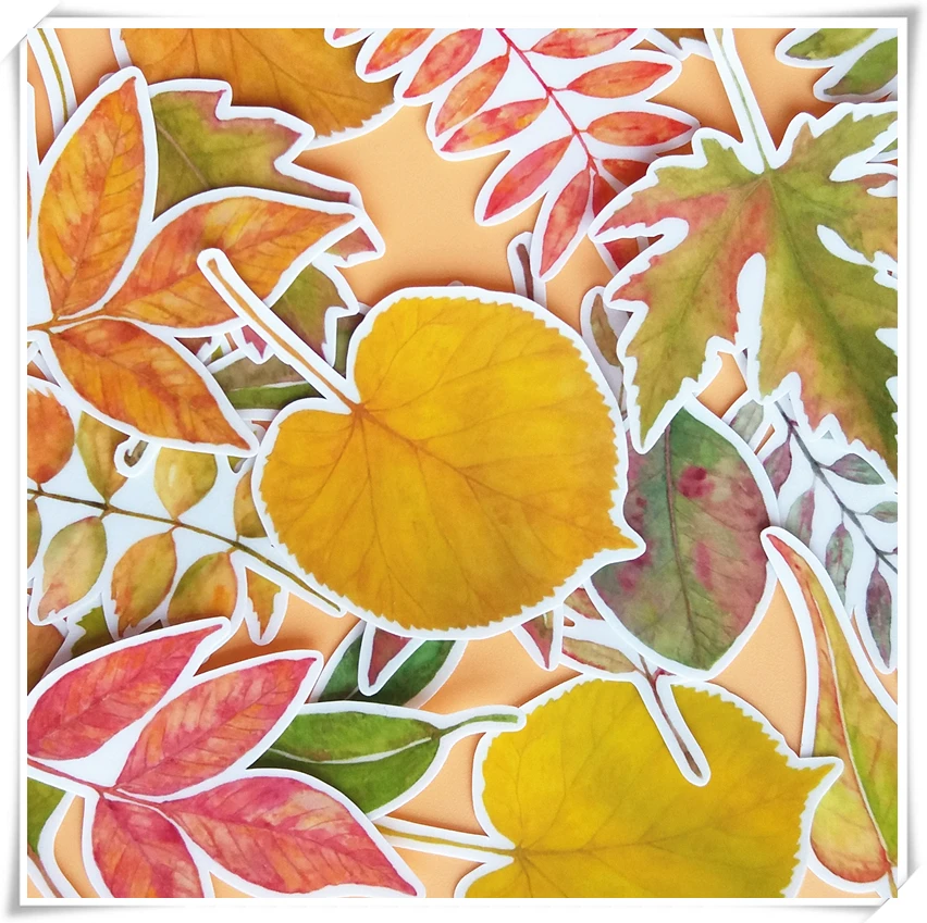 

30pcs/ppack Autumn leaves Decoration Stickers DIY Planner Diary Scarpbooking Index Lable Sticker Escolar