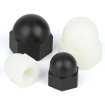 

20pcs/10pcs Nylon Cap Acorn Dome Head Hex Nuts Black And White Nylon Nut Plastic Cap