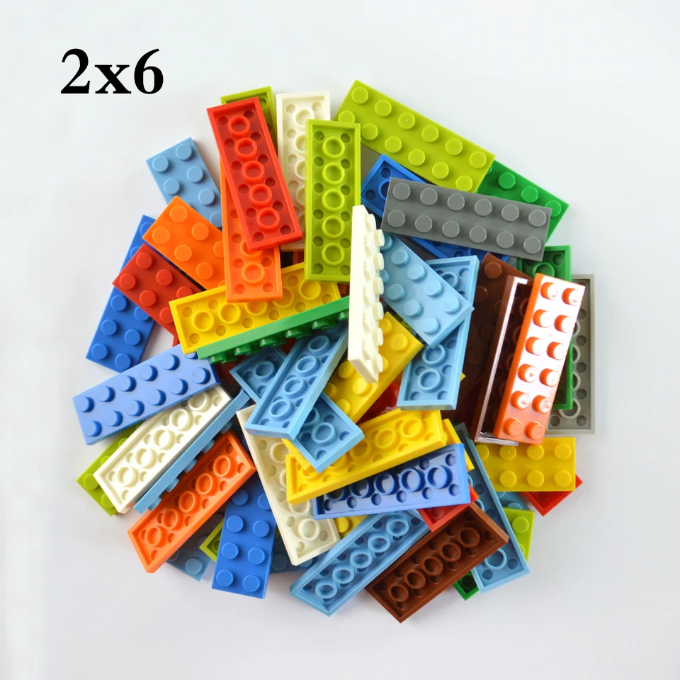 Умная пластина 2X6, строительные блоки, детали, логотип «сделай сам», Обучающие творческие игрушки, совместимые с крупными брендами 3795, игрушки MOC 55 шт./лот