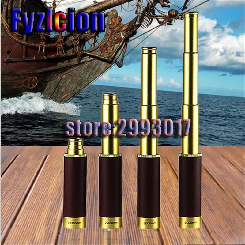 

Outdoor camping Pirate Telescope Monocular Stainless Zinc Alloy Tube Large Ocular Len BAK4 stretch Telescope Binoculars