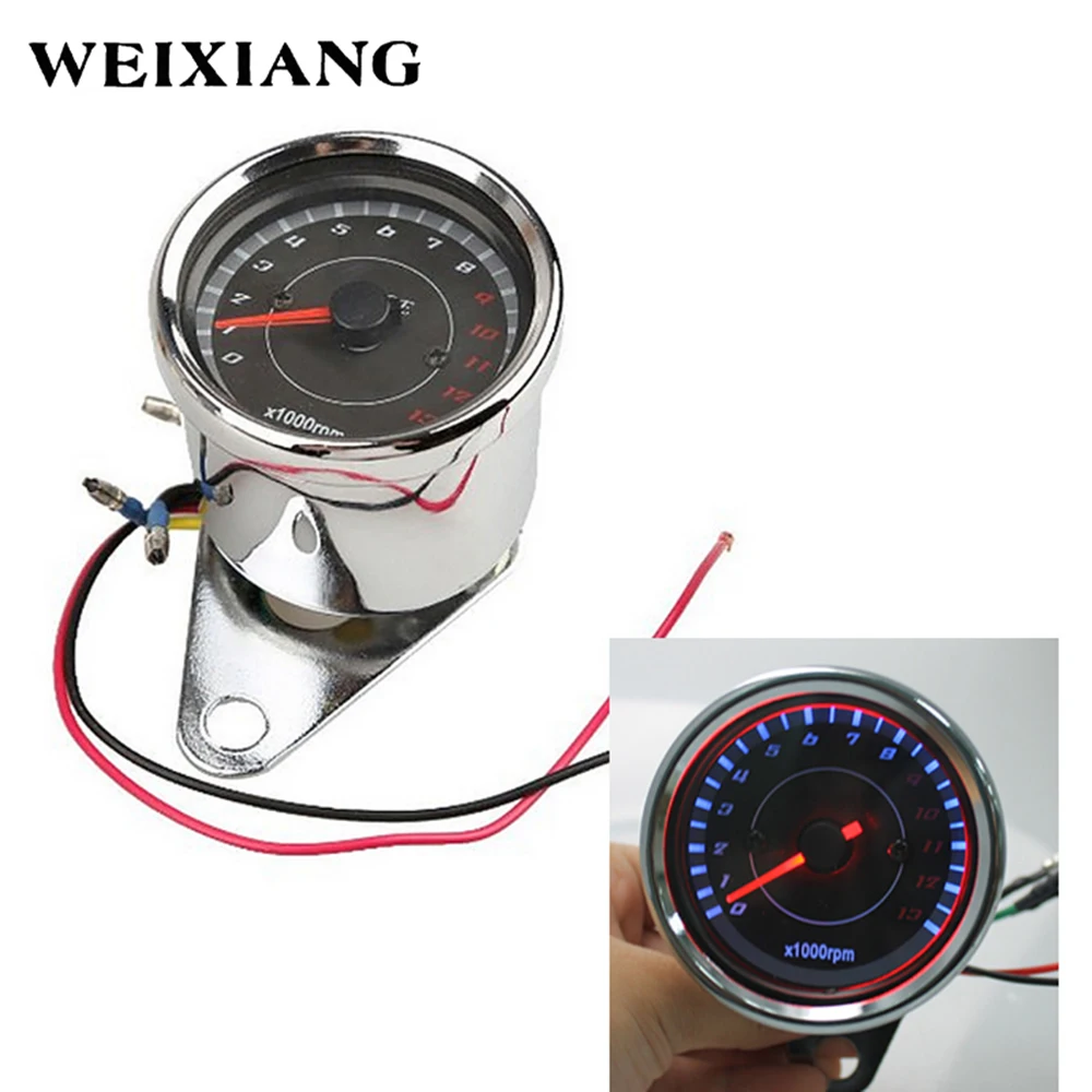 Universal Motorcycle Odometer Tacho Gauge Tachometer 12V For Motorcross