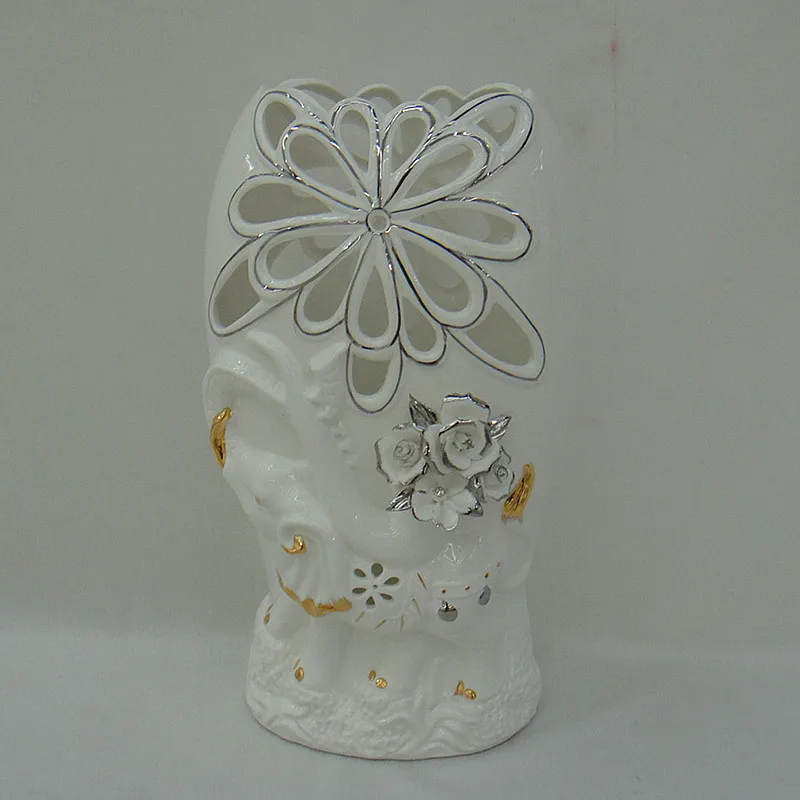 Fashion creative bone china vase ceramic elephant ornaments crafts luxury home decoration gift |