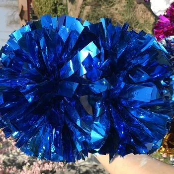 

Free Fast Shipping Cheerleader Fully Pom pom Metallic Royal 1,000*3/4" * 6" Cosplay 18pieces Custom Color