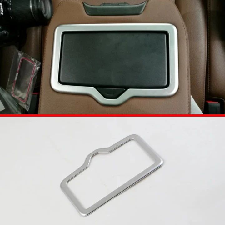 

ABS Pearl Chrome Inside Interior Rear Cup Holder Cover Trim For AUDI Q7 2016 2017 Car Accessories Stickers