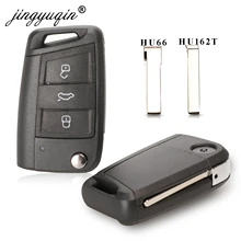 Jingyuqin 3 Knop Originele Flip Folding Key Shell Case Fob Auto Voor Golf 7 Sportsvan GTI MK7 Skoda Octavia A7 seat Vervanging