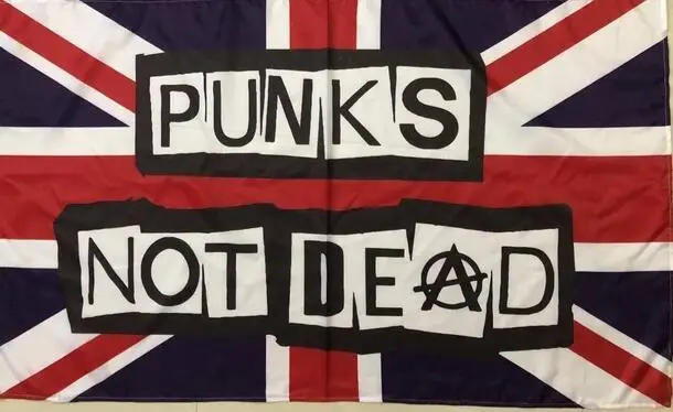 Red Anarchy 5ft x 3ft Flag Anarchists Punk Festival Banner 2 Eyelets