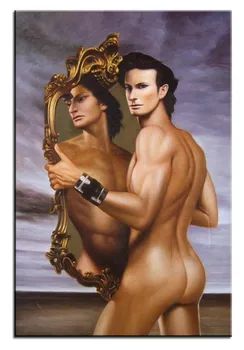 

Artists perfect original art hand-painted oil paintings on canvas:Self-confident, self-admiring, charismatic, muscular men.
