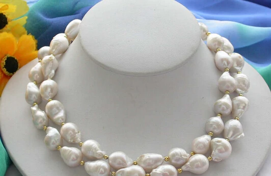 

Jew3110 32"baroque drip white KESHI REBORN PEARL NECKLACE