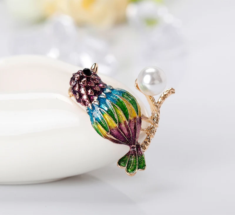 NIUYITID Enamel Pins And Brooches Handmade Colorful Bird Animal Brosh For Friends Gift Best Price (2)
