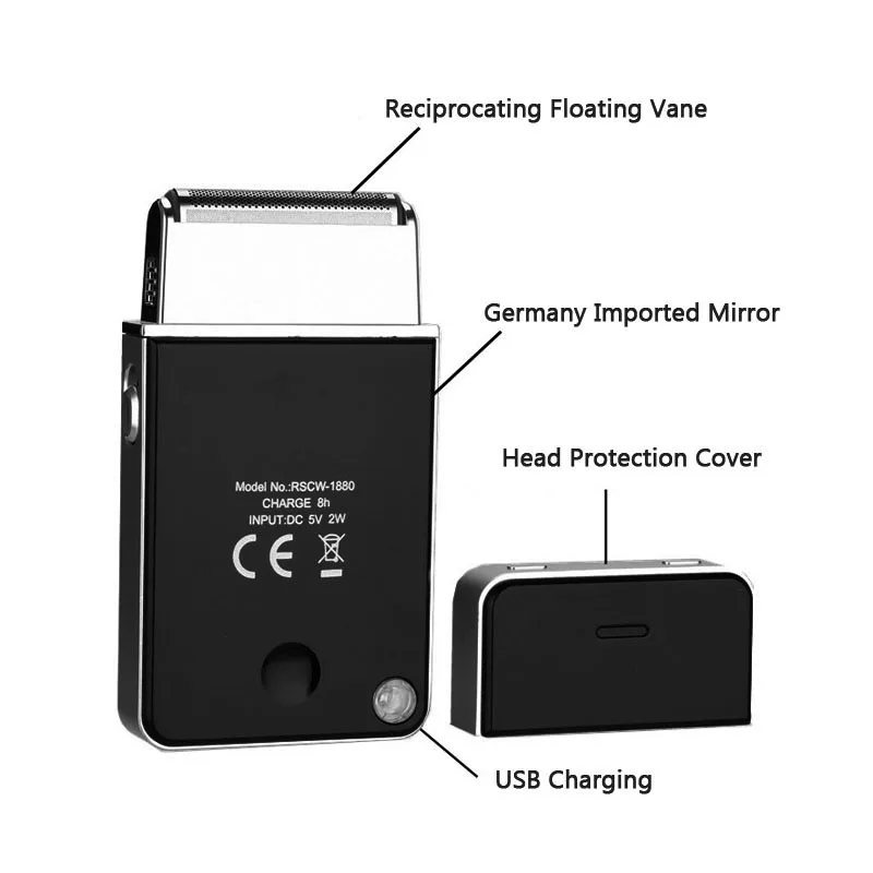 Мини-электробритва идеальный продукт для путешествий зарядка через usb триммер бороды мужской станок бритья портативный Электрический