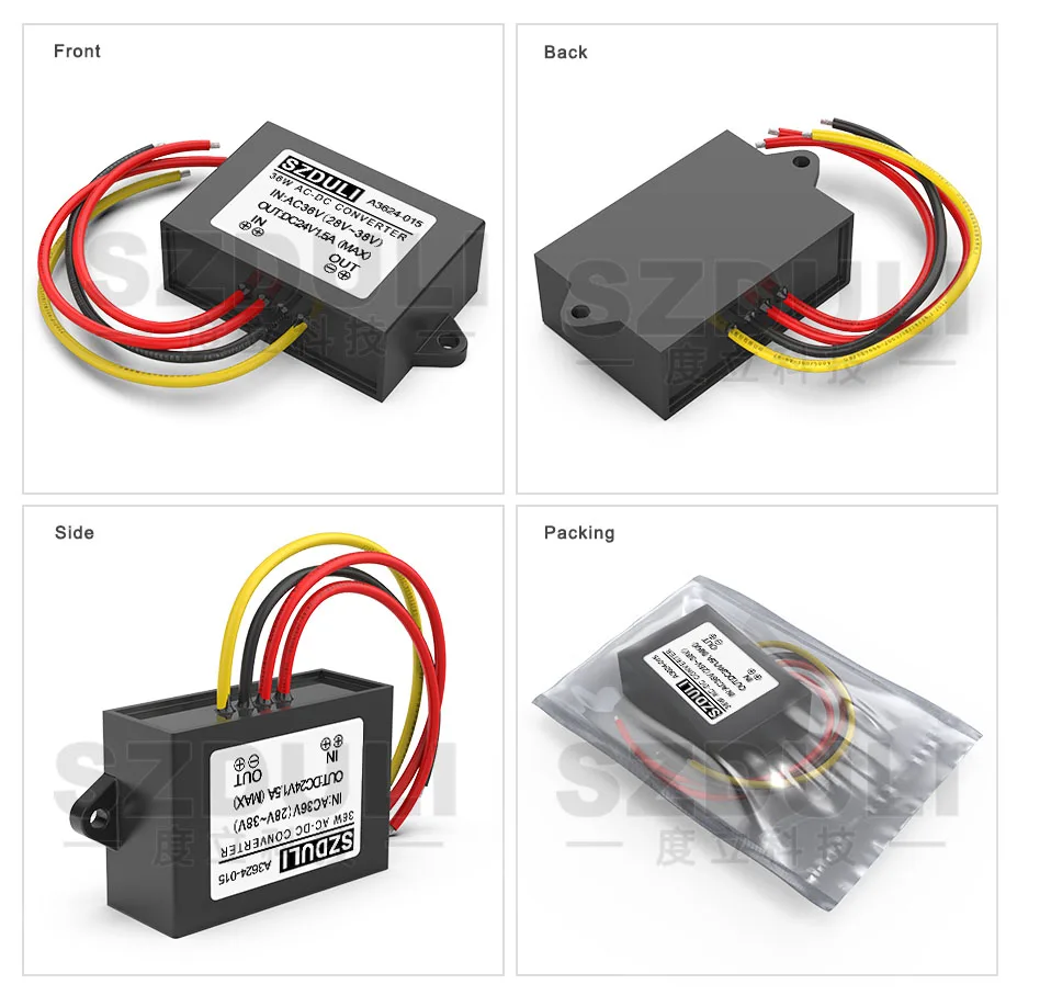 AC36V к DC24V 1.5A Преобразователь мощности 28~ 38 в до 24 В 36 Вт AC к DC модуль трансформатор CE RoHS водонепроницаемый