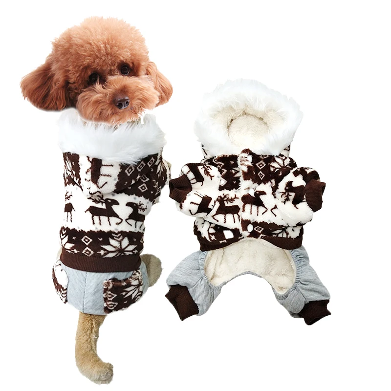 

Thickness Dog Clothes Winter Pet Coat Clothing For Dog Chihuahua Puppy Outfit Winter Dog Clothes With Deer Pattern Pet Hooded