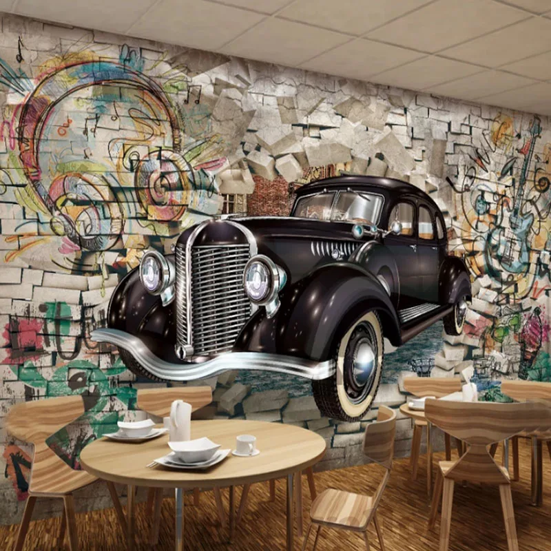 cheap Custom Photo Mural Wallpaper European retro 3D stereoscopic Restaurant and bar Coffee TV sofa backdrop WallPaper Home Decor
