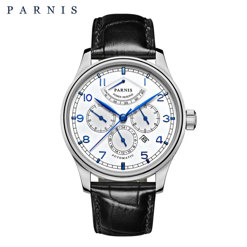 Reserva de Energia Marca de Luxo Parnis Relógio Automático Fase Masculino Topo Miyota Mecânica Winder Assista Pa6062-a Presente 42mm Lua Mod. 114922