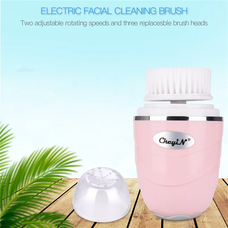 

Electric USB Facial Cleaner Brush Rechargeable Waterproof Replaceable brush heads Exfoliante Quick Makeup Removal Face Cleansing