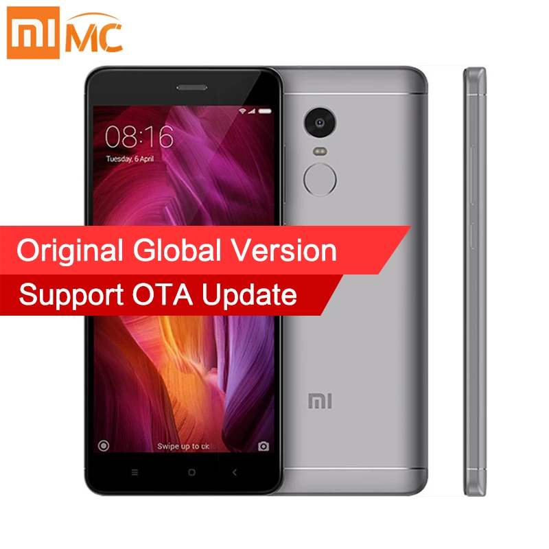 Global Version Xiaomi Redmi Note 4 Mobile Phone 3GB RAM 32GB ROM Snapdragon 625 Octa Core CPU 5.5" 1080p Display 13MP FCC CE OTA |