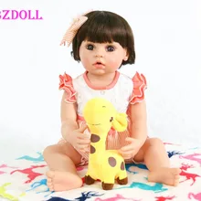 Силиконовая кукла реборн на все тело для девочек 55 см, виниловая кукла в стиле принцессы для новорожденных, подарок на день рождения, игрушка для купания, сопутствующая