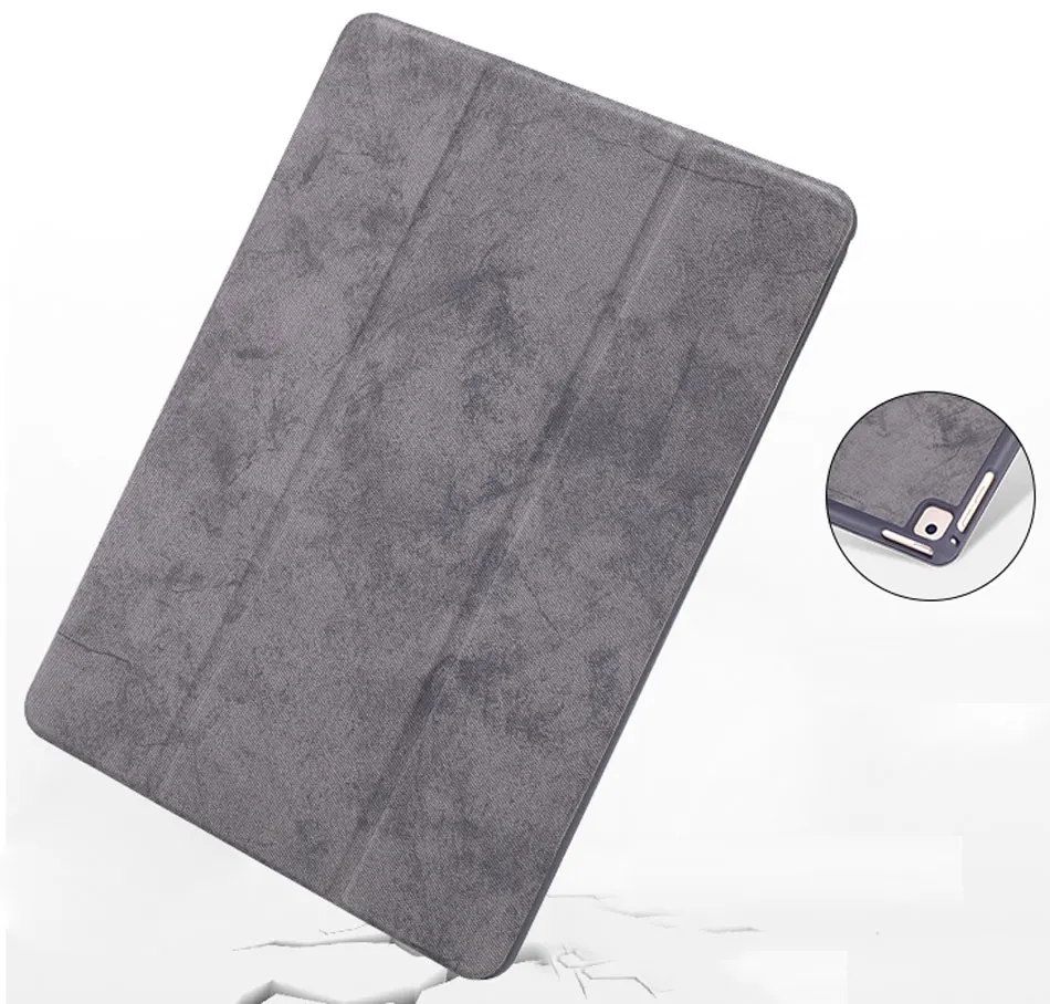 Tablets Case For iPad 5 6 8 9.7 Inch PU Leather Smart Tri-folded Protective Cover Soft Silicone Bag Edge For iPad 9.7 2018 Case-17
