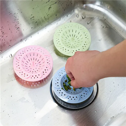 

MENGXIANG New 1PC Practical Kitchen Bathroom Anti Clogging Silicone Drain Sink Sewer Debris Filter Net 9.8 cm