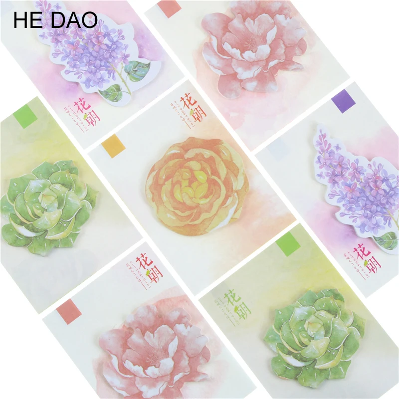

1 PC 30 sheets/PC Cute Kawaii Flowers Notebook Memo Pad Self-Adhesive Sticky Notes Office School Supplies Memo Pad
