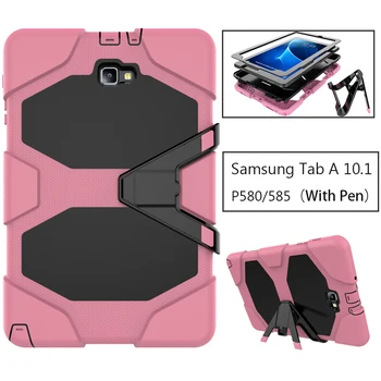

Armor Kickstand Case Funda For Samsung Galaxy Tab A A6 10.1 P580 P585 Case Cover Tablet Shockproof Heavy Duty Stand Hang Shell