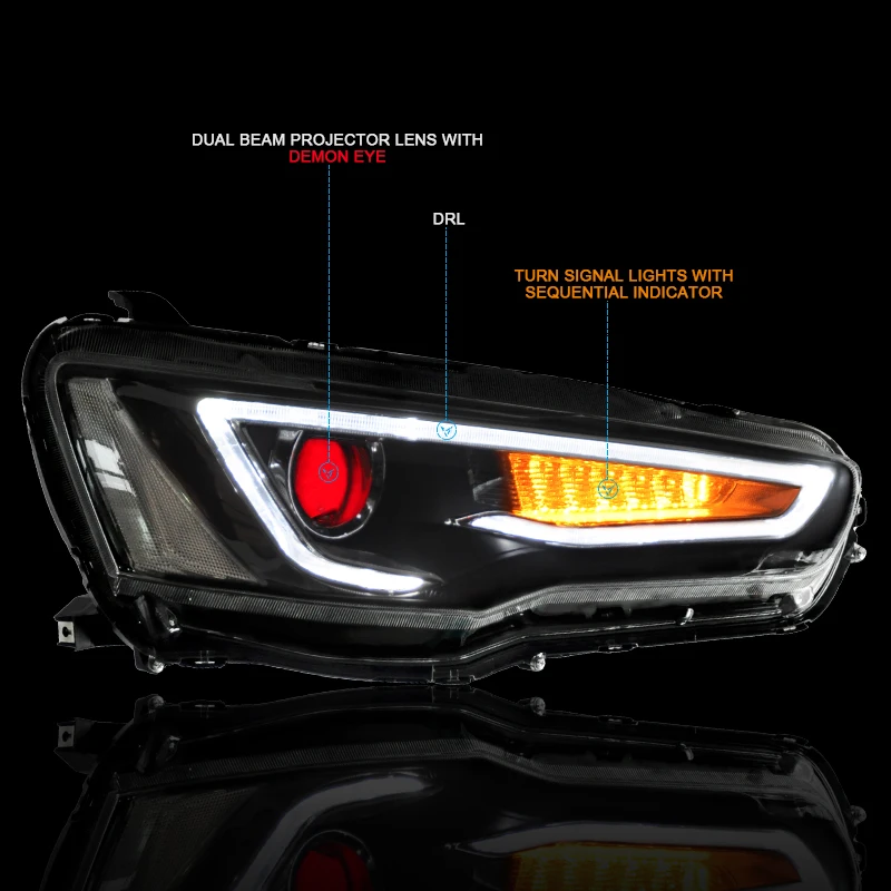 CNSUNNYLIGHT For Mitsubishi Lancer EVO X 2008-2017 Car Headlight Assembly LED DRL Turn Signal Xenon HID Projector Lens Plug Play (10)
