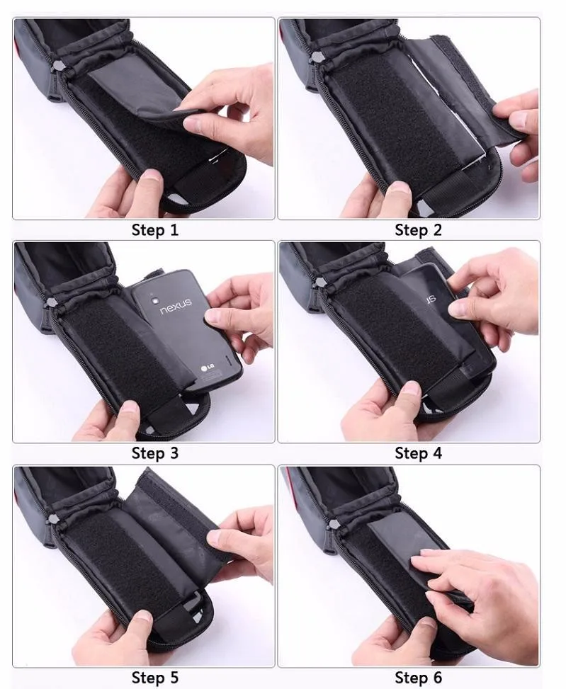 Best ROSWHEEL Touchscreen Cycling Mobile Phone Case Bag Pouch Bike Bicycle Frame Bag 4.2" 4.8" 5.7" Iphone Mobile Phone Case Bag 13