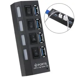 Usb-концентратор 3,0 4/7 портов Micro USB 3,0 концентратор разветвитель с вкл/выкл штепсельная вилка стандарта ЕС адаптер питания usb-разветвитель для