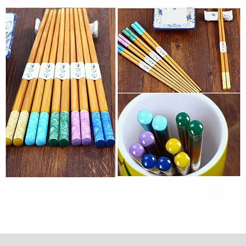 5 пар, японские бамбуковые палочки для суши, столовая посуда, китайские натуральные бамбуковые палочки для еды, инструменты, багеты, японские